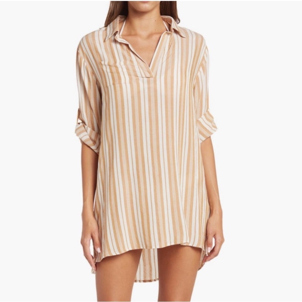 Boho Me Striped Mustard Cover-Up Tunic